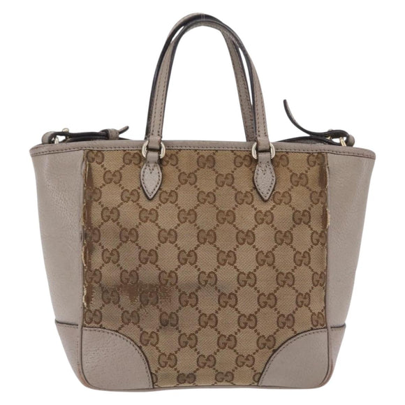 GUCCI GG Canvas Hand Bag 2way Beige Gold 353121 Auth 202533