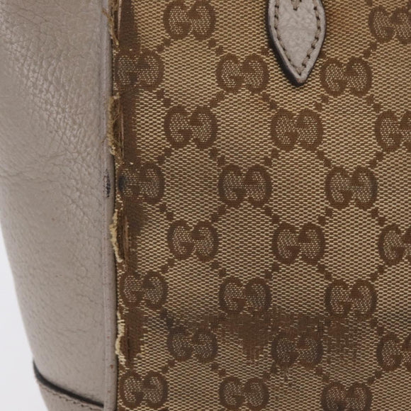 GUCCI GG Canvas Hand Bag 2way Beige Gold 353121 Auth 202533