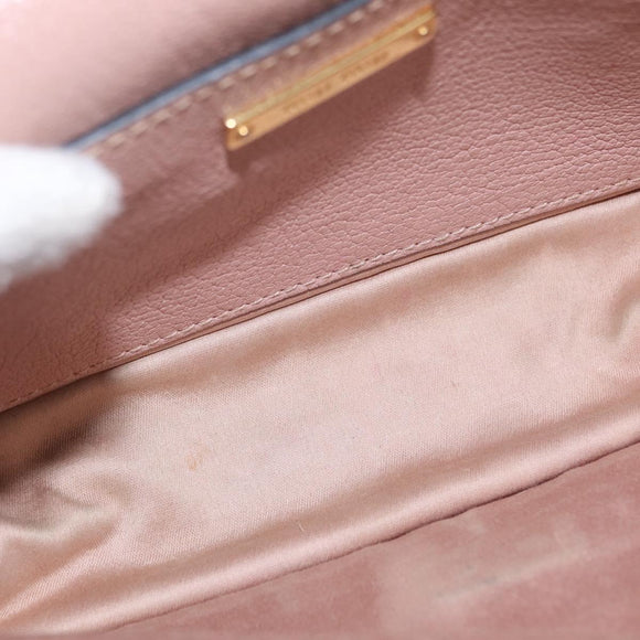 Miu Miu Chain Shoulder Bag Leather Pink Gold Auth 202534A