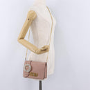 Miu Miu Chain Shoulder Bag Leather Pink Gold Auth 202534A-27