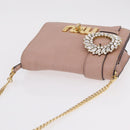 Miu Miu Chain Shoulder Bag Leather Pink Gold Auth 202534A-7