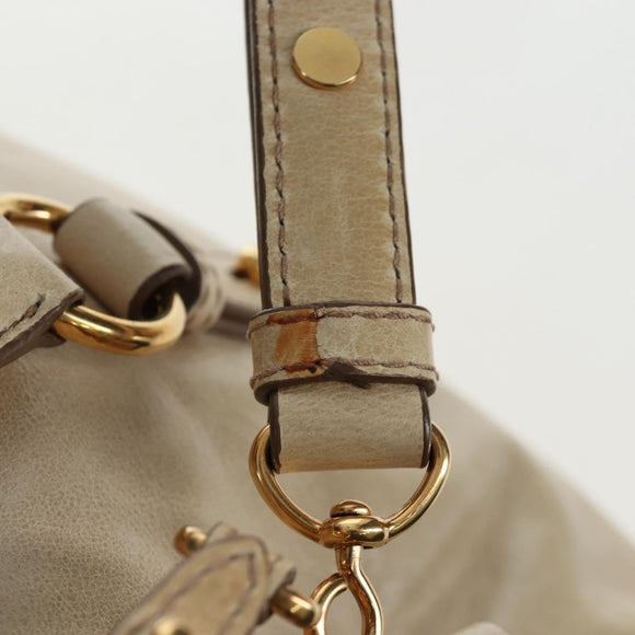 Miu Miu Hand Bag Vitellolux 2way Beige Gold Auth 202535M