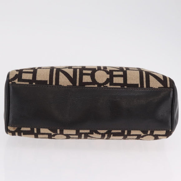 CELINE Chain Tote Bag Leather Beige Gold Auth 202538A