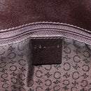 CELINE Chain Tote Bag Leather Beige Gold Auth 202538A-19