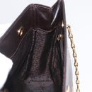 CELINE Chain Tote Bag Leather Beige Gold Auth 202538A-21
