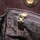 CELINE Chain Tote Bag Leather Beige Gold Auth 202538A-22
