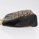 CELINE Chain Tote Bag Leather Beige Gold Auth 202538A-4