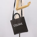 CELINE Triomphe Vertical Cabas Hand Bag PVC Black Gold Auth 202581V-22