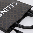 CELINE Triomphe Vertical Cabas Hand Bag PVC Black Gold Auth 202581V-6