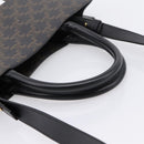 CELINE Triomphe Vertical Cabas Hand Bag PVC Black Gold Auth 202581V-7