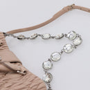 Miu Miu Matelasse Chain Shoulder Bag Leather 2way Pink Silver Auth 202582V-15