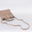 Miu Miu Matelasse Chain Shoulder Bag Leather 2way Pink Silver Auth 202582V-9