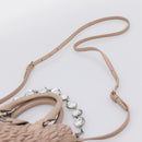 Miu Miu Matelasse Chain Shoulder Bag Leather 2way Pink Silver Auth 202582V-16