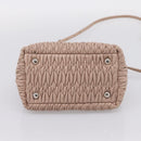 Miu Miu Matelasse Chain Shoulder Bag Leather 2way Pink Silver Auth 202582V-5