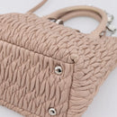 Miu Miu Matelasse Chain Shoulder Bag Leather 2way Pink Silver Auth 202582V-17