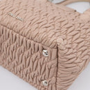 Miu Miu Matelasse Chain Shoulder Bag Leather 2way Pink Silver Auth 202582V-19