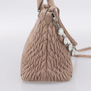 Miu Miu Matelasse Chain Shoulder Bag Leather 2way Pink Silver Auth 202582V-3