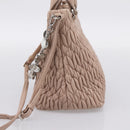 Miu Miu Matelasse Chain Shoulder Bag Leather 2way Pink Silver Auth 202582V-4