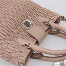 Miu Miu Matelasse Chain Shoulder Bag Leather 2way Pink Silver Auth 202582V-6