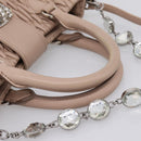 Miu Miu Matelasse Chain Shoulder Bag Leather 2way Pink Silver Auth 202582V-7