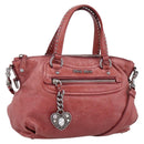 Miu Miu Vitellolux Hand Bag Leather 2way Pink Silver Auth 202584V-1