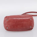 Miu Miu Vitellolux Hand Bag Leather 2way Pink Silver Auth 202584V-5