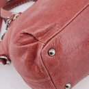 Miu Miu Vitellolux Hand Bag Leather 2way Pink Silver Auth 202584V-16