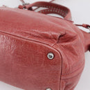 Miu Miu Vitellolux Hand Bag Leather 2way Pink Silver Auth 202584V-17