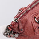 Miu Miu Vitellolux Hand Bag Leather 2way Pink Silver Auth 202584V-18
