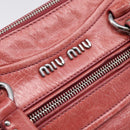 Miu Miu Vitellolux Hand Bag Leather 2way Pink Silver Auth 202584V-19