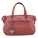 Miu Miu Vitellolux Hand Bag Leather 2way Pink Silver Auth 202584V-13