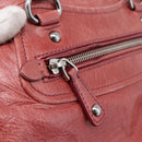 Miu Miu Vitellolux Hand Bag Leather 2way Pink Silver Auth 202584V-26
