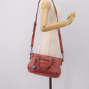Miu Miu Vitellolux Hand Bag Leather 2way Pink Silver Auth 202584V-28