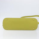 CELINE Hand Bag Leather 2way Green Gold Tone Auth 202586-11