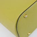 CELINE Hand Bag Leather 2way Green Gold Tone Auth 202586-15