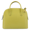 CELINE Hand Bag Leather 2way Green Gold Tone Auth 202586-2