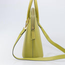 CELINE Hand Bag Leather 2way Green Gold Tone Auth 202586-5