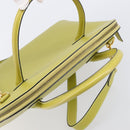 CELINE Hand Bag Leather 2way Green Gold Tone Auth 202586-6