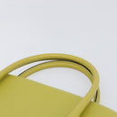 CELINE Hand Bag Leather 2way Green Gold Tone Auth 202586-8