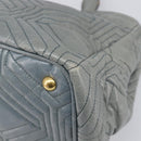Miu Miu Vitellolux Hand Bag Leather 2way Gray Gold Tone Auth 202588V-16