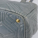 Miu Miu Vitellolux Hand Bag Leather 2way Gray Gold Tone Auth 202588V-18