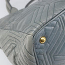 Miu Miu Vitellolux Hand Bag Leather 2way Gray Gold Tone Auth 202588V-19