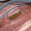 Miu Miu Vitellolux Hand Bag Leather 2way Gray Gold Tone Auth 202588V-21