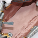 Miu Miu Vitellolux Hand Bag Leather 2way Gray Gold Tone Auth 202588V-11