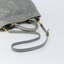 Miu Miu Vitellolux Hand Bag Leather 2way Gray Gold Tone Auth 202588V-8