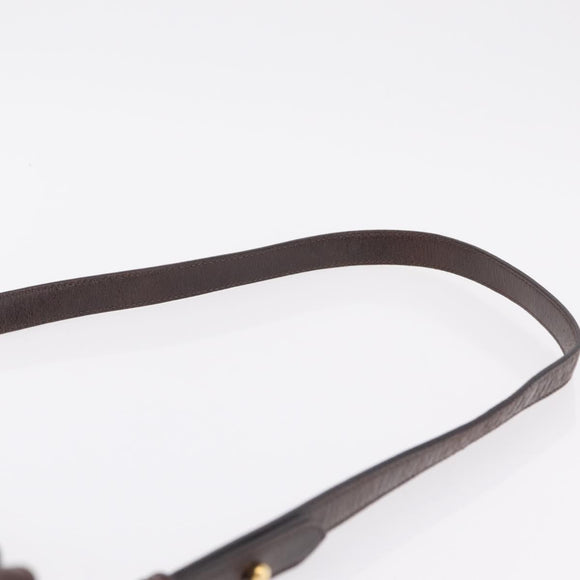 Miu Miu Hand Bag Vitellolux 2way Dark Brown Gold Auth 202590V