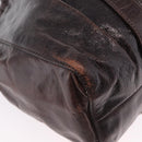Miu Miu Hand Bag Vitellolux 2way Dark Brown Gold Auth 202590V-10