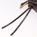 Miu Miu Hand Bag Vitellolux 2way Dark Brown Gold Auth 202590V-19