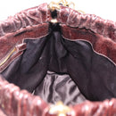 Miu Miu Hand Bag Vitellolux 2way Dark Brown Gold Auth 202590V-24