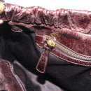 Miu Miu Hand Bag Vitellolux 2way Dark Brown Gold Auth 202590V-26